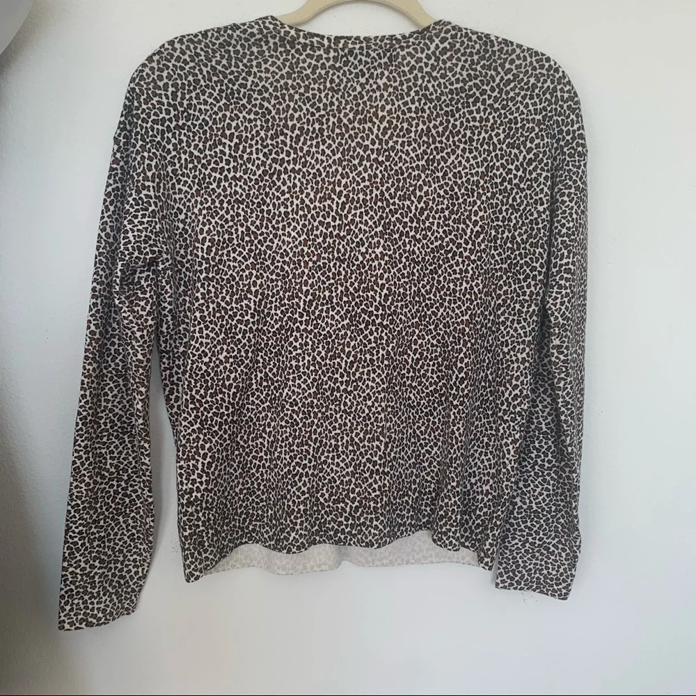 Banana Republic Merino lightweight WOOL sweater animal print XSMALL NEW